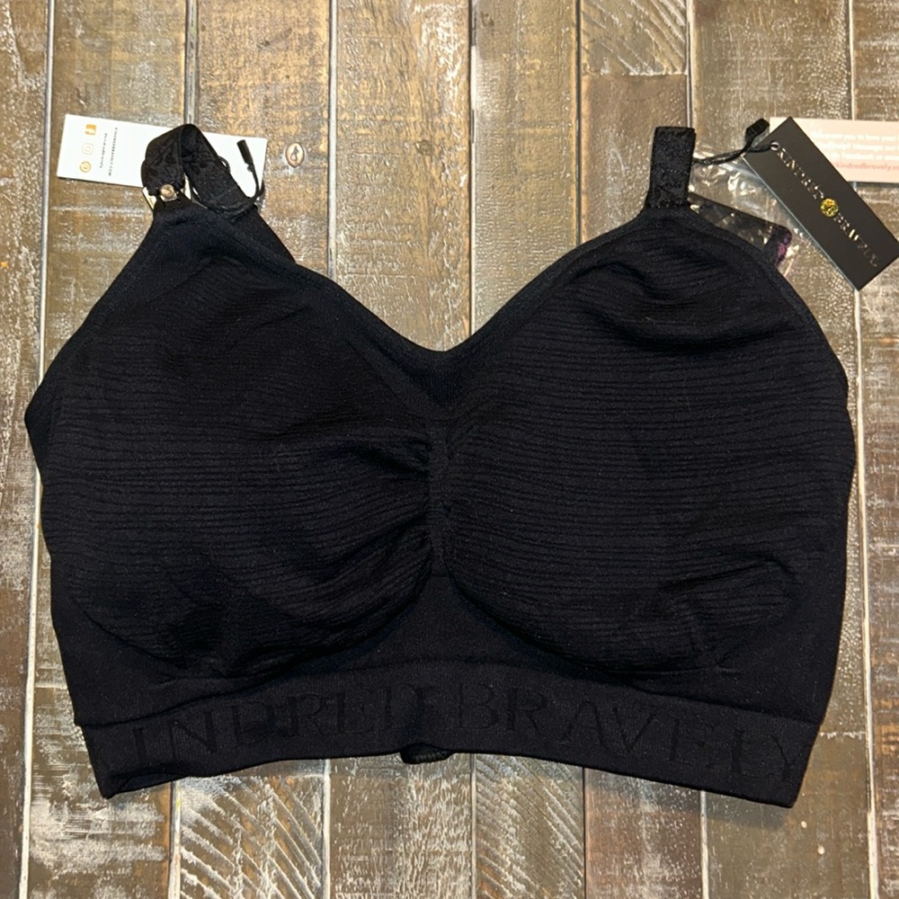 Kindred Bravely Sublime Hands-Free Pumping & Nursing Bra Black 1X Busty NWT